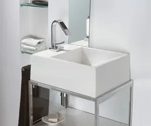 כיור רחצה בציר UGO 280 טיטן קוורץ לבן