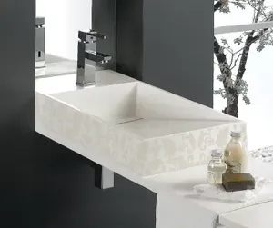 כיור רחצה בציר UGO 220 טיטן קוורץ לבן