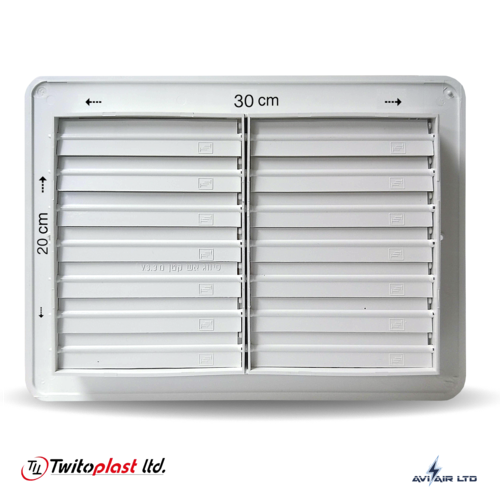 גריל אספקה 30x20 נפתח נסגר פלסטיק