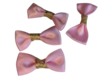 פפיונים קטנים וורודים מבד סאטן 50 יחידות