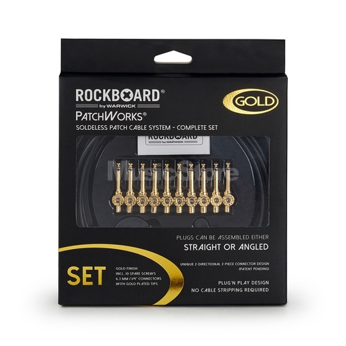 סט 10 פלגים מוזהבים + כבל 3 מ' ROCKBOARD RBO CAB PW SET GD
