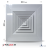 גריל תיקרתי 60x60 פנים פלסטיק 4 כיוונים