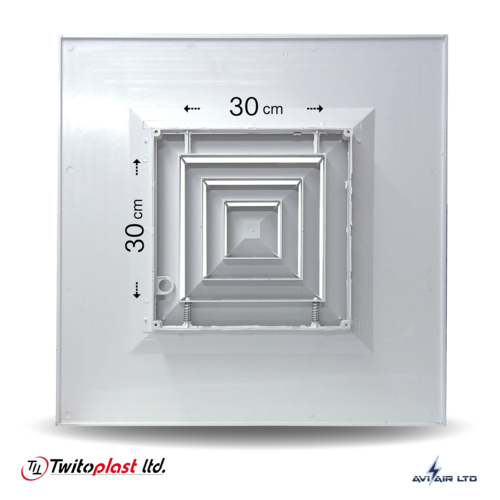 גריל תיקרתי 60x60 פנים פלסטיק 4 כיוונים