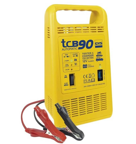 מטען אוטומטי כולל בודק מצבר 15-90Ah 12V TCB90 תוצרת צרפת