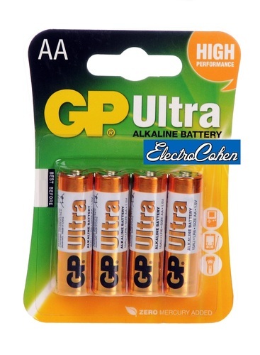 מארז  500 סוללות AA אולטרה אלקליין GP ULTRA alkaline מלאי מיידי