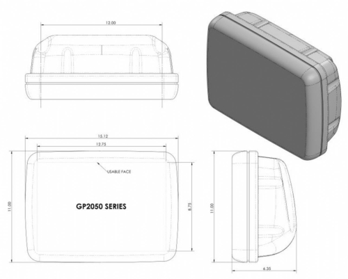 display mount 12.5 inch GP2050 Wide Guard
