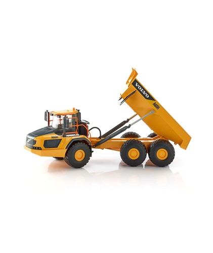 משאית עפר וולו VOLVO A60H צהובה עם גג נפתח