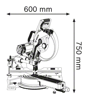 מסור פנדל + סטנד נייח  BOSCH GCM 12 SDE 1B12.3