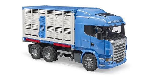 משאית להובלת חיות Scania עם נגרר ניתק ובובת פרה