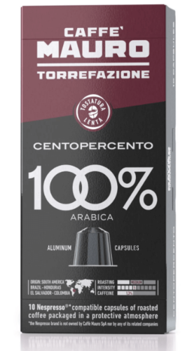 10 קפסולות מאורו צנטופרצנטו לנספרסו Mauro Centopercento