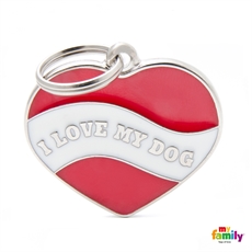 תג שם עם חריטה לכלב I LOVE MY DOG