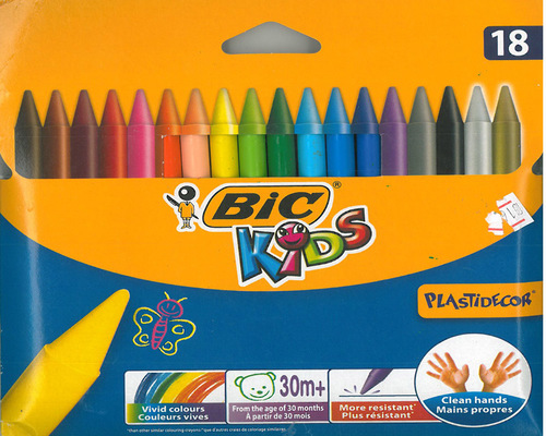 18 צבעי פסטל BIC דקים איכותיים
