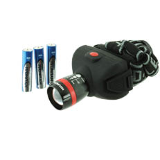 פנס ראש לד Fish Eye 3W + סוללות