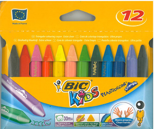 12 צבעי פסטל BIC עבים
