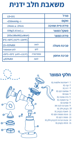 משאבת חלב ידנית דו-שלבית