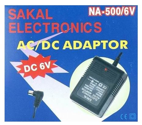 שנאי ספק כוח טרנספורמטור 6V 0.5A עם תו תקן פלוס פנימי / מינוס פנימי לבחירה