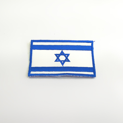 דגל ישראל רקום לכתף - כחול לבן