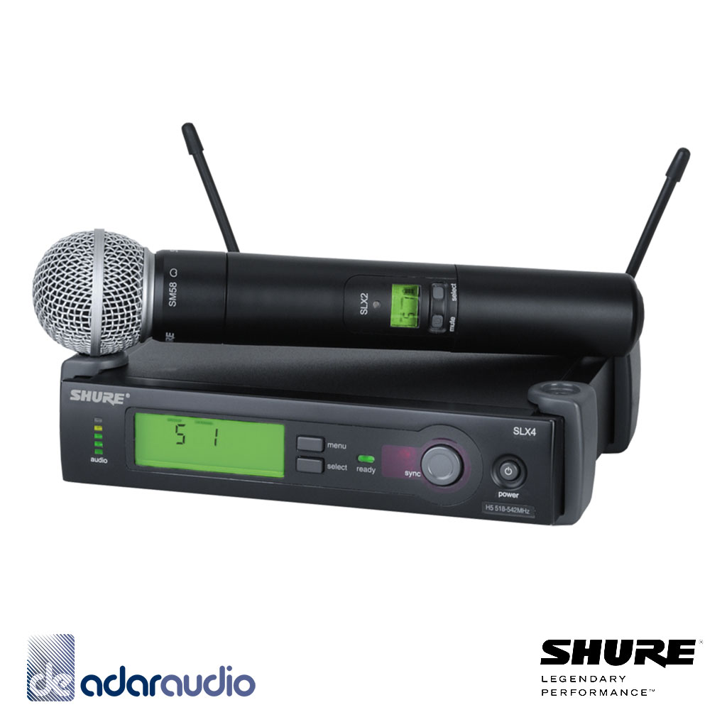 מערכת משדר מיקרופון במה SHURE SLX24E/beta58