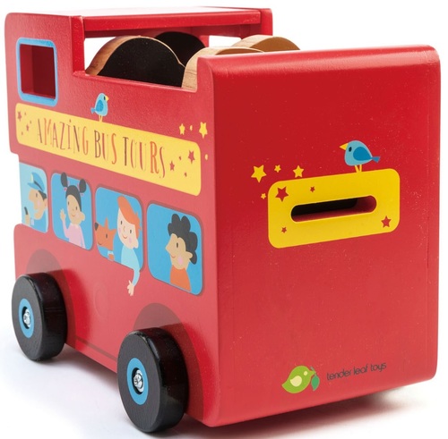 קופת חיסכון אוטובוס דו-קומתי מעץ