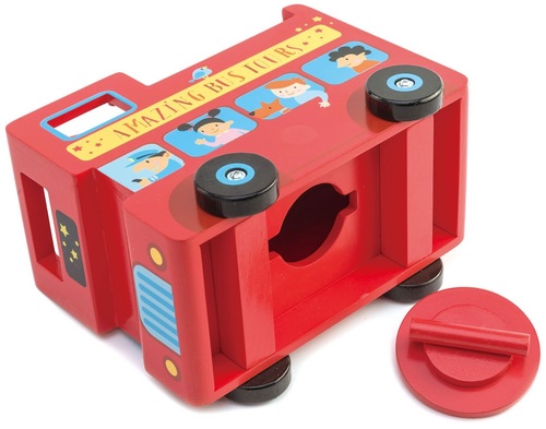 קופת חיסכון אוטובוס דו-קומתי מעץ