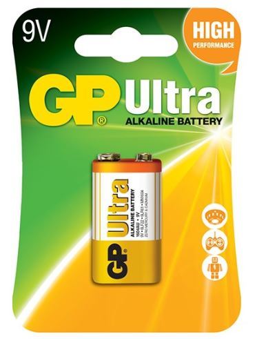 מארז 20 יחידות סוללה מלבנית 9V אולטרה אלקליין GP ULTRA alkaline