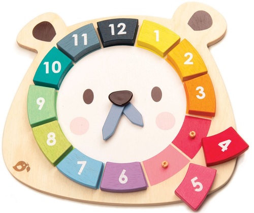 שעון דוב פאזל צבעוני ללימוד צבעים ומספרים