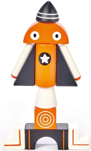 בלוקים מגנטים מעץ - חללית 12 חלקים