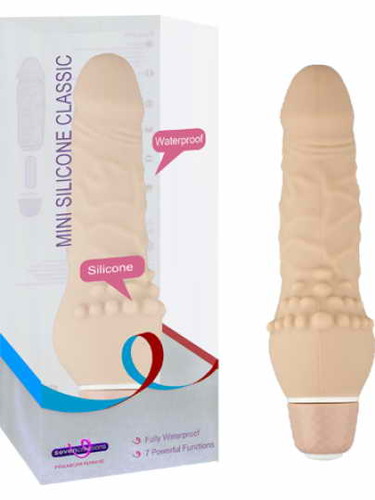 ויברטור מיני מסיליקון  לחדירה Seven Creations - Mini Silicone Classic