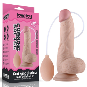 דילדו ריאליסטי 20 ס"מ משפריץ Soft Lifelike Ejaculation Dildo מק"ט - LV316002
