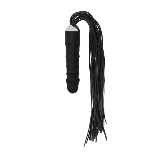 שוט זנבות עם דילדו סיליקון SHOTS OUCH! Black Whip With Dilldo