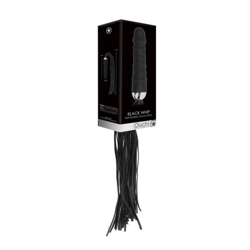 שוט זנבות עם דילדו סיליקון SHOTS OUCH! Black Whip With Dilldo