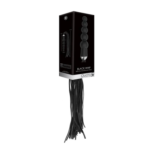 שוט זנבות עם דילדו סיליקון SHOTS OUCH! Black Whip With Dilldo