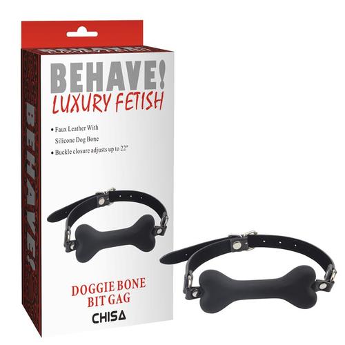 מחסום לפה גאג עצם שחור Chisa - Doggie Bone Gag