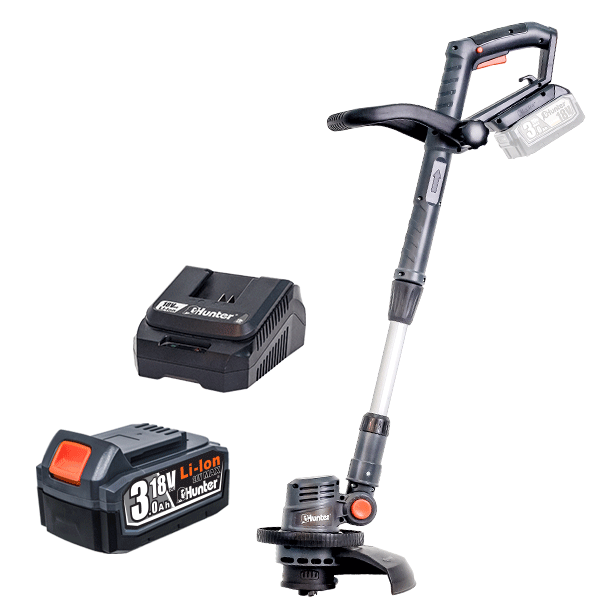 חרמש נטען 250 מ"מ 18V + סוללה 3Ah ומטען 3A האנטר HUNTER