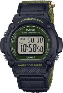 שעון לחיילים לצבא CASIO W-219HB-3A רצועת בד קסיו