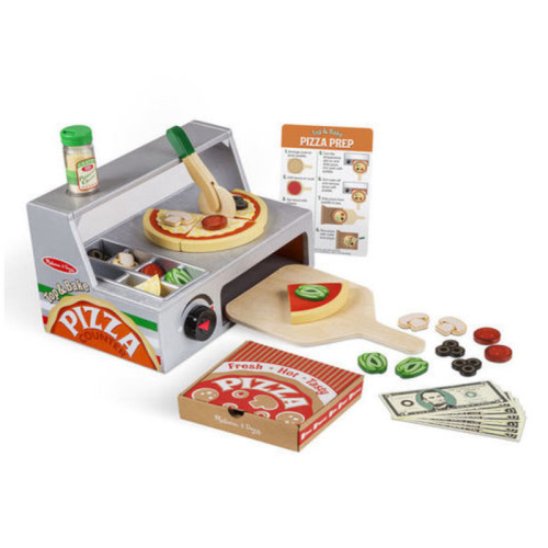 דוכן פיצה נייד מעץ לילדים |  MELISSA&DOUG|