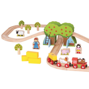 סט רכבות מעץ - חווה