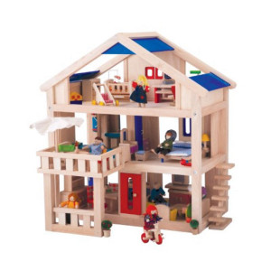 בית בובות מעץ 3 קומות ומרפסות | Plan toys