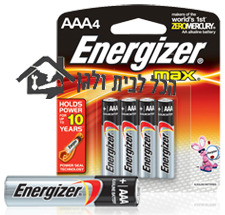 4 סוללות אלקליין Energizer AAA אנרג׳ייזר