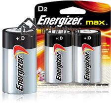 2 סוללות אלקליין Energizer D אנרג׳ייזר