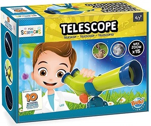 מיני טלסקופ לילדים מגדיל 15X לצפיה בחיות וכוכבים וחוברת לימוד