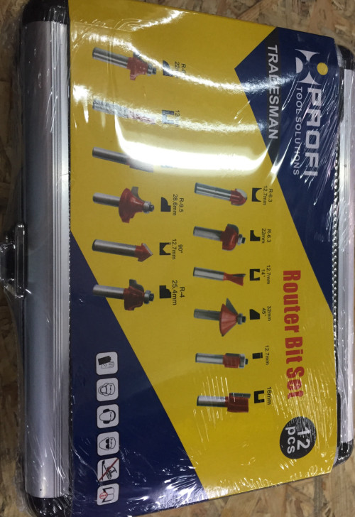 סט 12 יחידות כרסומי עץ לרוטר/טרימר PROFI