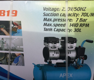 קומפרסור 2 ראשים 30 ליטר APEX מקצועי