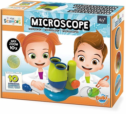 מיני מיקרוסקופ מדעי לילדים 10X עם תאורה ו 10 ניסויים