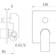  ברז אונטרפוץ 4 דרך מרובע סדרת קלאוד SHonY