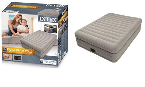 מזרון מתנפח קווין  עם משאבה מובנית Intex 64446  Dura Beam Queen Supreme