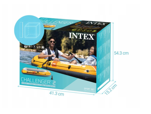 סירת גומי מתנפחת I Challenger 2 דגם INTEX 66312 +משוטים ומשאבה