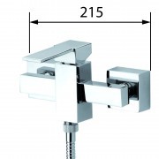 סוללה למקלחת עם מזלף וצינור סדרת קיוביק SHonY