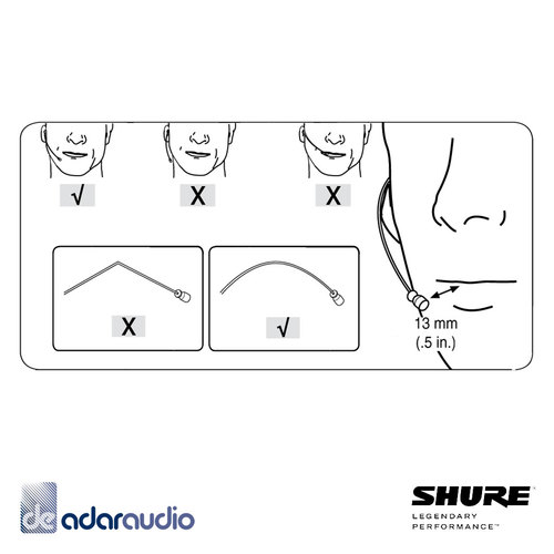מיקרופון דק וגמיש (גוון בינוני) - SHURE MX153 