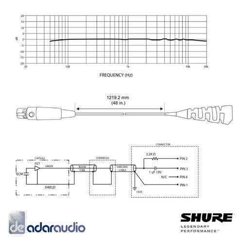 מיקרופון דק וגמיש (גוון בינוני) - SHURE MX153 